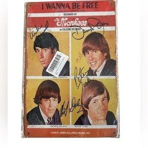 Tin Metal Retro Wall Sign Decor The Monkees Brand New